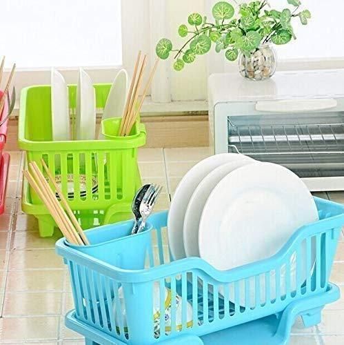 "Dry & Organize Dishes Easily with 3-in-1 Drainer"